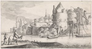Cidade em um rio Paisagens agradáveis ​​e poemas divertidos (título da série) de Jan van de Velde (II)
