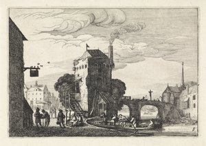 Paisagem urbana com uma ponte sobre um rio
Paisagens (título da série)
Amenissimae aliquot requculae (título da série) de Jan van de Velde (II)