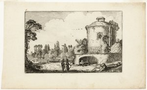 Paisagem com uma torre redonda de Jan van de Velde II