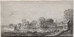 Paisagens: Uma Capela perto de um Lago