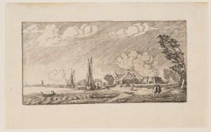 Lime-Kiln em tempo de tempestade, de Six Landscapes de Jan van de Velde II