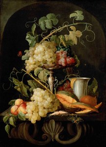 Natureza morta com frutas, 1650-1660. de Jan van den Hecke