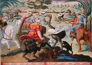 Mouros sobre avestruzes de caça, placa 62 de 