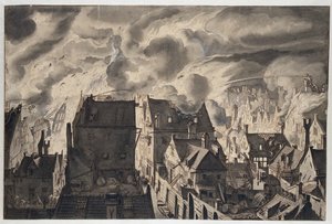 Incêndio no Elandsgracht de Jan van der Heyden