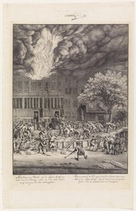 Incêndio no Leidschegracht, 1684 de Jan van der Heyden