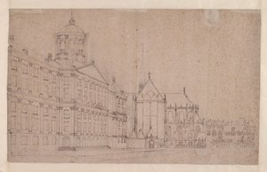 Praça Dam com a nova Câmara Municipal de Jan van der Heyden