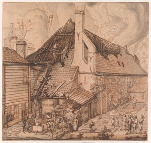 O incêndio na fábrica de sabão «De Bruynvis» de Jan van der Heyden