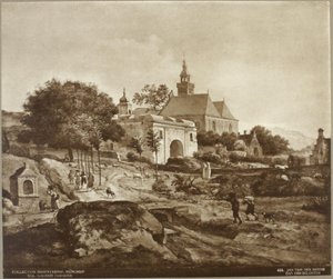 Holandês: Mosteiro numa Paisagem Mosteiro numa Paisagem de Jan van der Heyden