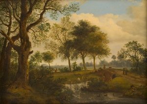 Paisagem com banhistas de Jan van der Heyden