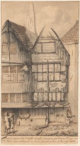 Duas casas queimadas na Oude Nieuwstraat, 1682 de Jan van der Heyden