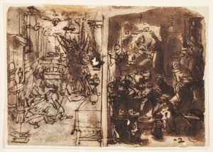 Anunciação (esquerda); Nascimento da Virgem (à direita) de Jan van der Straet, called Stradanus