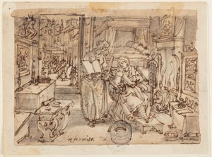 Página de um caderno de desenho; Enfermidade de Jan van der Straet, called Stradanus