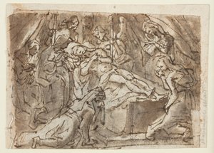 Reto: Lamentação sobre o Cristo morto; Verso: Zeuxis pintando Helena de Tróia