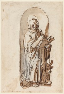 São Lucas em um nicho de Jan van der Straet, called Stradanus