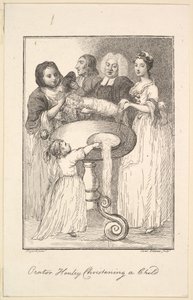 Orador Henley batizando uma criança, 1794. de Jane Ireland