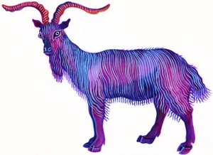 Cabra Capricórnio, 1996, (tinta e guache)