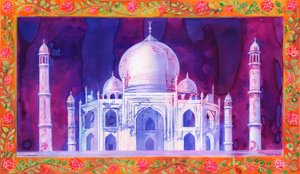 Taj Mahal, 1998, (tinta e guache) de Jane Tattersfield