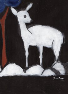 Veado de Washington Park II, c.2017 (carvão, gesso e caseína sobre papel) de Janel Bragg