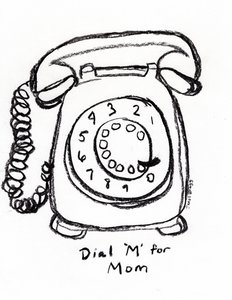 Dial "M" for Mom, c. 2022 (carvão sobre papel) de Janel Bragg