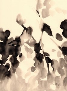 Folhas abstractas a tinta II, c.2019 (tinta sobre papel) de Janel Bragg