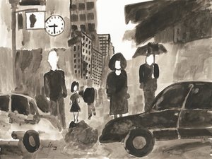 Manhattan Abstrato I, c.2014 (tinta sobre papel)