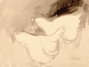 Schuh Farm Chickens, c.2019 (tinta sobre papel) de Janel Bragg