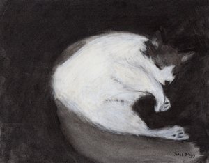 Thomas Taking a Nap, c. 2018 (carvão e pastel sobre papel) de Janel Bragg