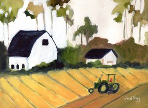 Vista do comboio Amtrak para Olympia, c.2017 (aguarela e caseína sobre papel) de Janel Bragg