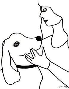 Vincent e Janel em Black Lines, c.2024 (marcador sobre papel) de Janel Bragg