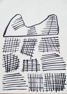Desenho, 2015 (tinta sobre papel) de Janet McKenzie