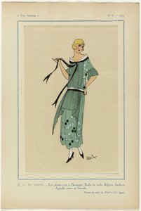 Très Parisien, 1923, No. 6: 2 - NO JARDIM / Pleats estão no centro das atenções... de Janik