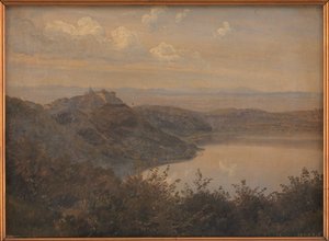Uma vista para Castel Gandolfo, Itália