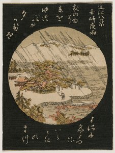 Night Rain no Karasaki Pine da série Eight Views of Ōmi