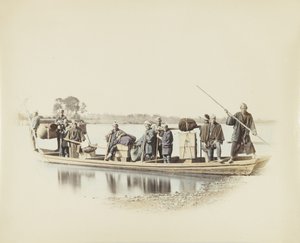 Ferryboat, Japão (foto a p/b colorida à mão) de Japanese Photographer
