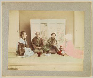 Cerimônia de casamento japonesa (foto a p/b colorida à mão) de Japanese Photographer