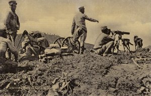 Oficiais japoneses na batalha de Liaoyang de Japanese Photographer