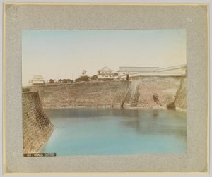 Castelo de Osaka, Japão (foto a p/b colorida à mão) de Japanese Photographer