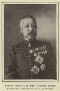 Príncipe Fushimi, da Casa Imperial, Comandante da Primeira Divisão do Exército (Tokio) de Japanese Photographer