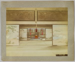 Quarto do Príncipe, Japão (foto a p/b colorida à mão) de Japanese Photographer