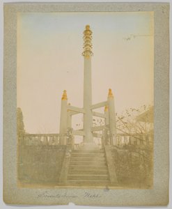 Sorento Tower, Nikko, Japão (foto a p/b na cor da mão) de Japanese Photographer