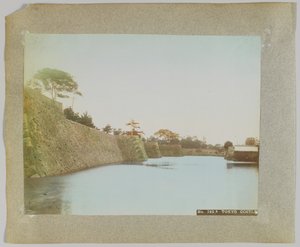 Castelo de Tóquio, Japão (foto a p/b colorida à mão) de Japanese Photographer