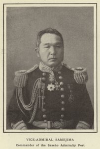 Vice-almirante Samejima, comandante do porto do almirantado de Saseho de Japanese Photographer