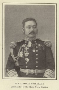 Vice-almirante Shibayama, comandante da Estação Naval de Kure de Japanese Photographer
