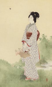 Uma rapariga japonesa (chromolitho) de Japanese School