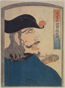 Chefe americano dos homens de artilharia, c.1865 (xilogravura) de Japanese School