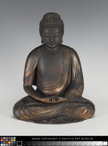 Buda Amida em um pedestal de lótus de Japanese School