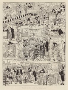 Um Natal inglês desenhado por um artista japonês (gravura) de Japanese School