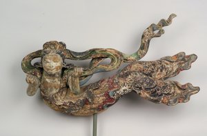 Apsaras, séc. XVII-XVIII (madeira policromada)
