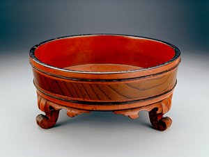 Bacia usada para uma cerimônia de lavagem de mãos budista, 1345 ou 1406 (madeira laqueada)