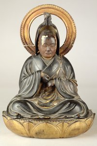 Abade budista (madeira envernizada) de Japanese School